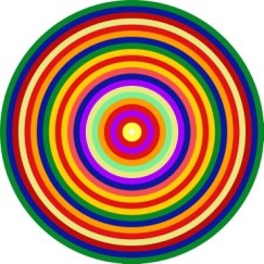 illustration of multi-coloured concentric circles