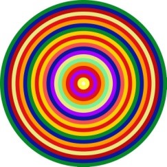 illustration of multi-coloured concentric circles